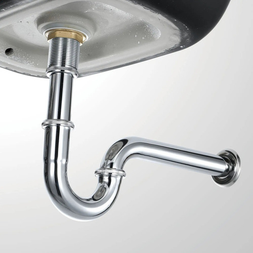 Sifon Descarga Lavatorio Baño Metalico Rigido Extens 1 1/4 Color Cromado