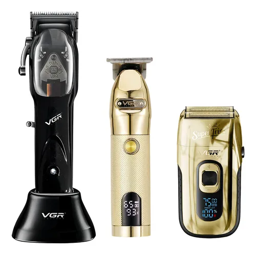 Maquina Para Cortar Cabello Combo Vgr Clipper Shaver Trimmer Colo...