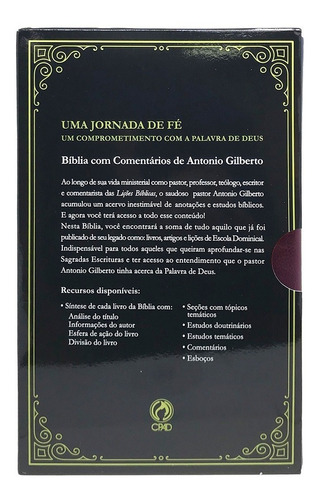 Bíblia Com Comentários Antonio Gilberto Arc Capa Azul Luxo