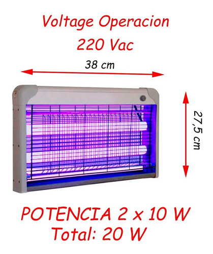 Mata Moscas Electrico Lampara Mata Insectos Lampara Uv 20w
