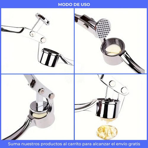 Pack X 5 Picador Prensador Triturador Ajos Aluminio Cocina