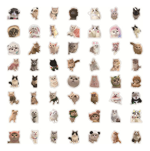 Pegatinas De Dibujos Animados De Gato Kawaii Para Niños Cal
