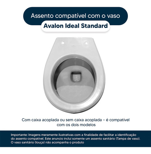 Assento Sanitário Poliéster Avalon Bone Para Ideal Standard
