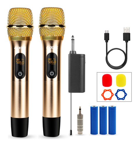 5 Core Microfonos Inalambricos De 210 Pies De Alcance Uhf Du