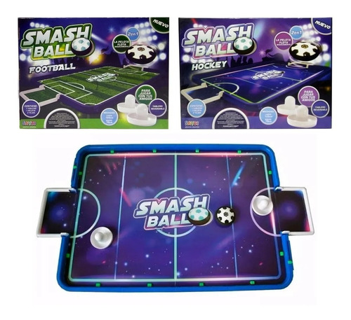 Imagen 10 de 10 de Mesa Tejo Electrico Infantil Smash Ball Futbol O Hockey 2en1