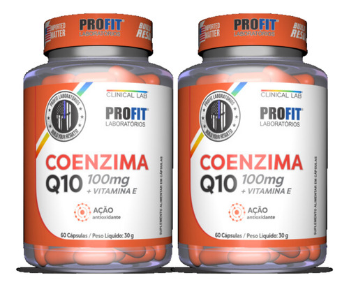 Suplemento Em Cápsula Profit  2x Coenzima Q10 100mg + Vitamina E 20mg Profit 60 Cápsulas Sabor  Vitamina De 0.06kg  Pacote X 2 U