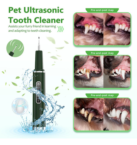 Removedor De Placa Dental Ultrasónico Para Perros Y Gatos Verde