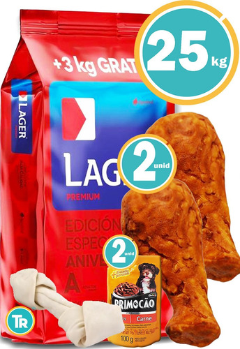 Imagen 1 de 6 de Alimento Lager Perro Adulto 24kg + Protector Dental + Envío