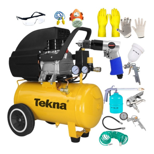 Compressor De Ar Cp8525 Tekna C/ Furadeira E Kit Completo