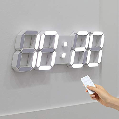Mooas 3d Led Wall Clock Big Plus White, Reloj De Pared, Relo