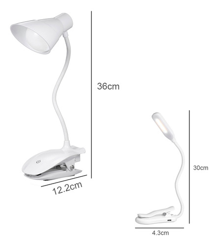Zh Luz De Lectura Led Con Clip Con 3 Niveles De Brillo Y