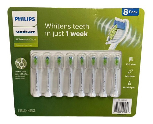 Refil Escova Philips Sonicare W Diamond Original Importado Cor Branco