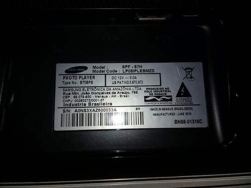 Porta Retrato Samsung Lcd 8 Pol Ent Usb Sd Mem 4 Gb