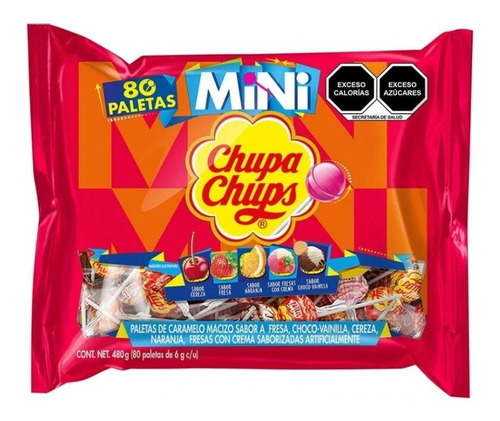 Paleta Chupa Chups Mini Sabores Surtidos Dulce 80 Piezas