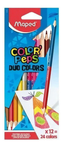 Lápices De Colores Duo Colors Color Peps X 12 Maped. 829600