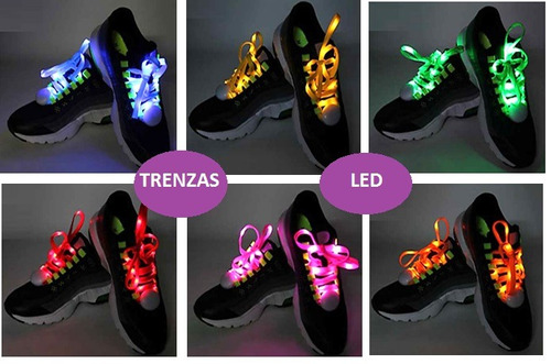 Trenza Led Nylon Zapatos Patines Cordones Luces Colores
