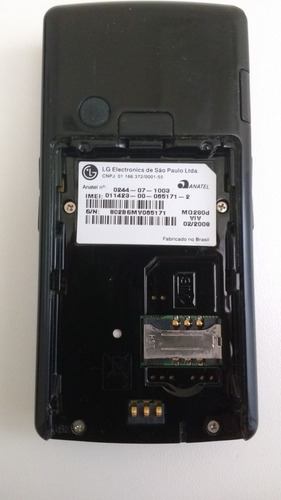 Celular LG Chocolight Mg280d Preto Vivo - Usado - Defeito