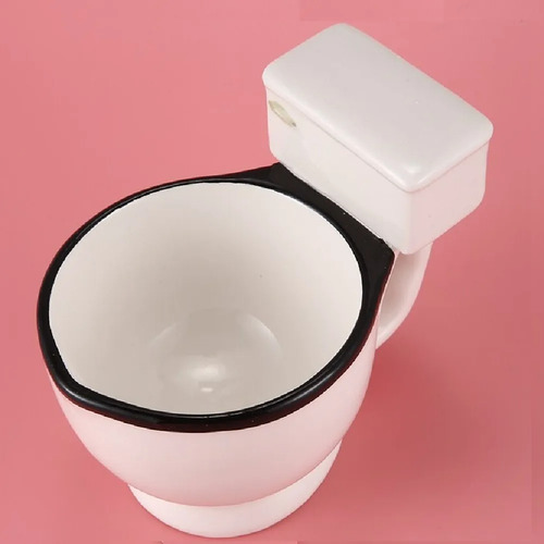 Taza Bowl De Cerámica En Forma De Wc Inodoro Color Blanco
