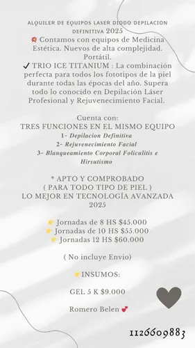 Se Alquila Máquina De Depilación Definitiva Soprano