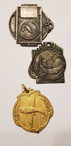 Antiguas Medallas De Pesca Lote De 3 . 60002