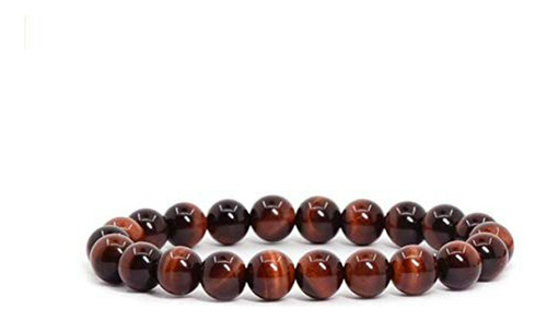 Pulsera De Piedras Preciosas De Ojo De Tigre Rojo Natural 7