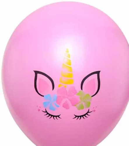 Globos De Látex Diseño Unicornio 12 Pulgadas Set De 5 Unid