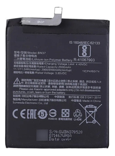 Sobre + Bateria Para Xiaomi Redmi 6/redmi 6a - Bn-37