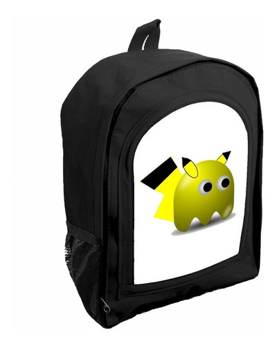 Mochila Negra Infantil Nena Nene Pikachu Anime Rr5