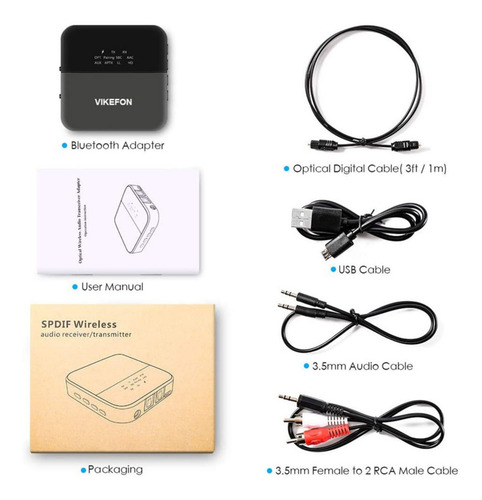 Imagem 4 de 5 de Transmissor Receptor Audio Bluetooth 5.0 Rca Spdif Aux
