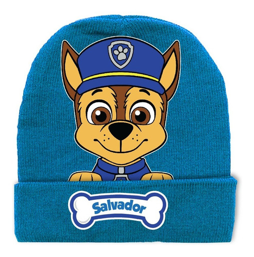 Gorro Lana Chase Paw Patrol Personalizado Niños