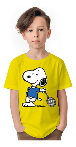 Polera Niños Snoopy Padel Tenis Pro 100% Algodon Wiwi