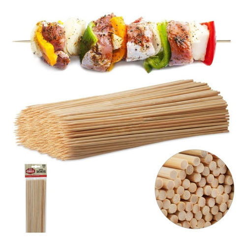 200 Palillos Brocheta De Bambu 30cm Pinchos Expert Grill