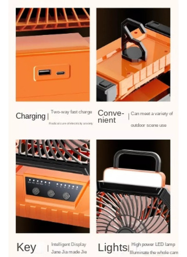 Ventilador De Camping Recargable De 20000 Mah, Gran