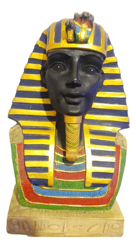 Faraón Egipcio Tutankamon Con Jeroglificos.mide 19 Cm De Al