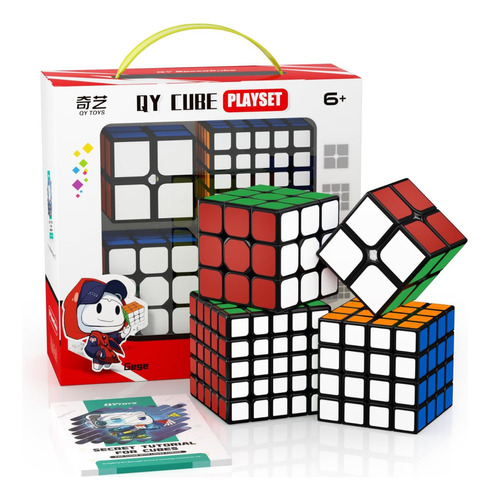 Pack De 4 Cubo Rubik 2x2, 3x3, 4x4, 5x5 Speed Cubo Original 