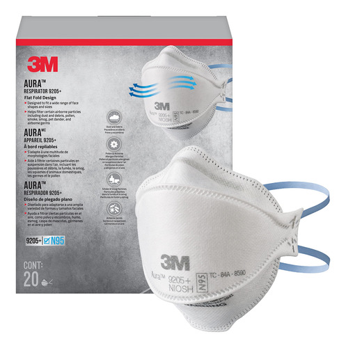 Respirador 3m Aura Particulate N95 9205+ 20 Unidades