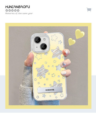 Funda Para iPhone 15 Summer 14 Pro Gradient Stars Invisible St