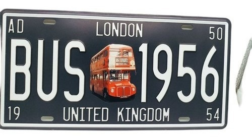 Placa Metal Vintage 31x17 London Bus Onibus Londres England