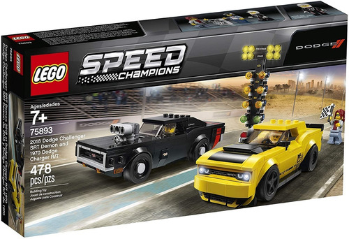Lego Speed Champions Dodge Challenger Srt Demon E 1970 75893 Quantidade De Peças 478