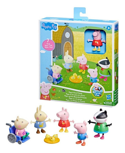  Hasbro Peppa´s fram fun Muñecas Peppa Pig Peppa George Mandy Ratona Rebeca Liebre Señora Tejón  Pack x 6