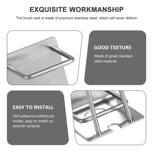 Estante Para Cepillos De Dientes De Pared, Baño, Acero Inoxi
