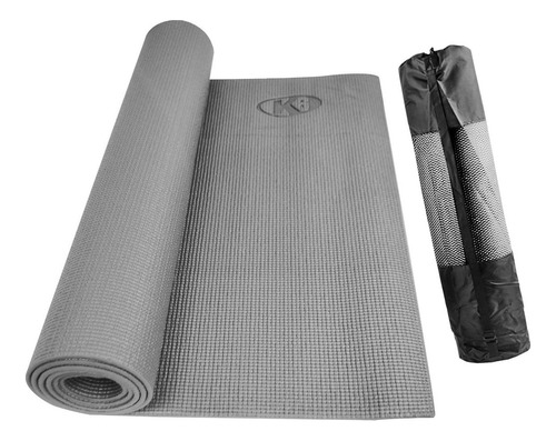 Colchoneta Yoga Mat Pilates Con Bolso De 5mm K6 Color Gris