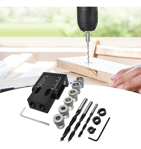 F Juego De Sistema Pocket Hole Jig Drill Hole, 15 Piezas,