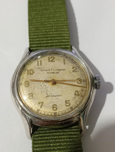 Reloj Girad Perregaux ,militar Año 40 Verde Blanco Blanco (Usado)
