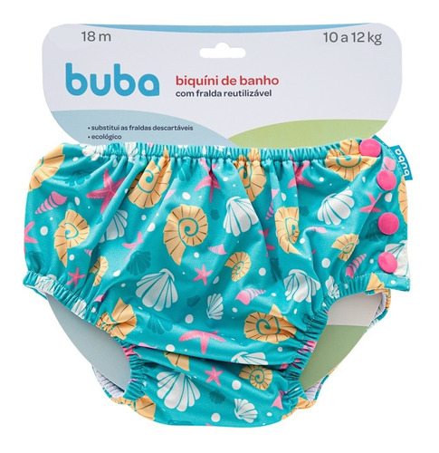 Imagem 5 de 6 de Biquini De Banho Com Fralda Reutilizavel - Conchas