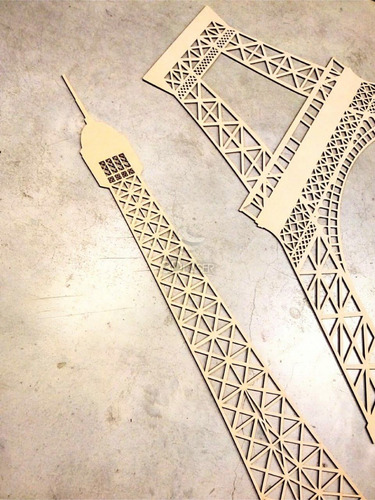 Imagen 5 de 5 de Torre Eiffel / Aplique C/detalles 1.30mts - Mdf/fibrofacil