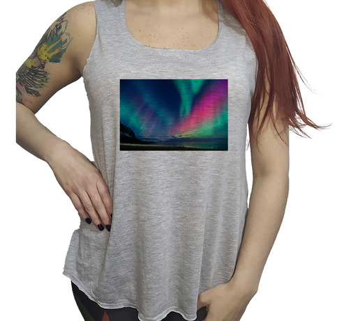 Musculosa Dama Aurora Boreal Paisajes Increibles M1