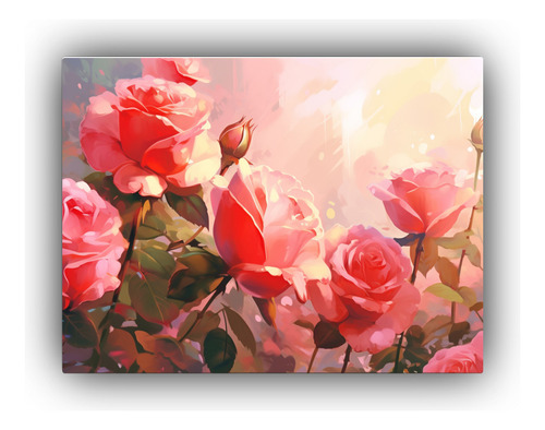 Cuadro Fotográfico Romántico De Rosas 30x20cm Flores