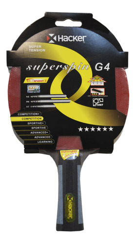 Paleta De Ping Pong Hacker Super Spin G4 6*
