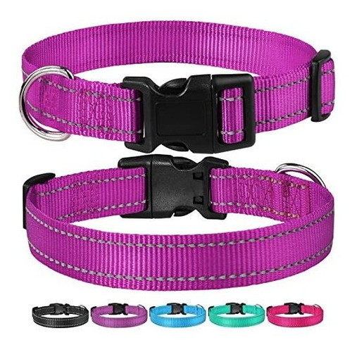 Collar Perro Mascota Transpirable Acolchado Talle M -purpura